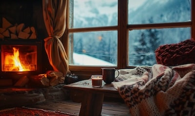 Koselig norwegische Gemuetlichkeit Huette Winter