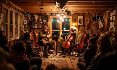 Norwegische Musik Live Konzert traditionell Publikum