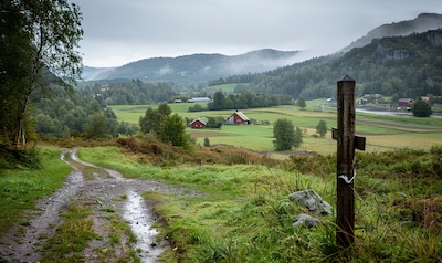 Wanderweg auf dem Olavsweg durch das Trøndelag in Norwegen