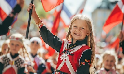 17 Mai Norwegen Nationalfeiertag Umzug Oslo Karl Johans gate