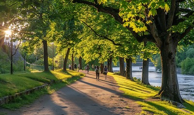 Spazierweg entlang der Akerselva in Oslo – Naturidylle mitten in der Stadt