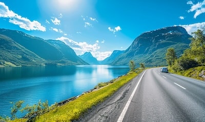 Höchstgeschwindigkeit Norwegen Straße Fjord