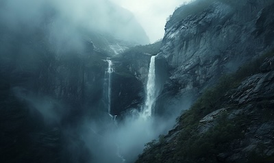 Vøringsfossen Wasserfall mit Aussichtsplattform bei Eidfjord