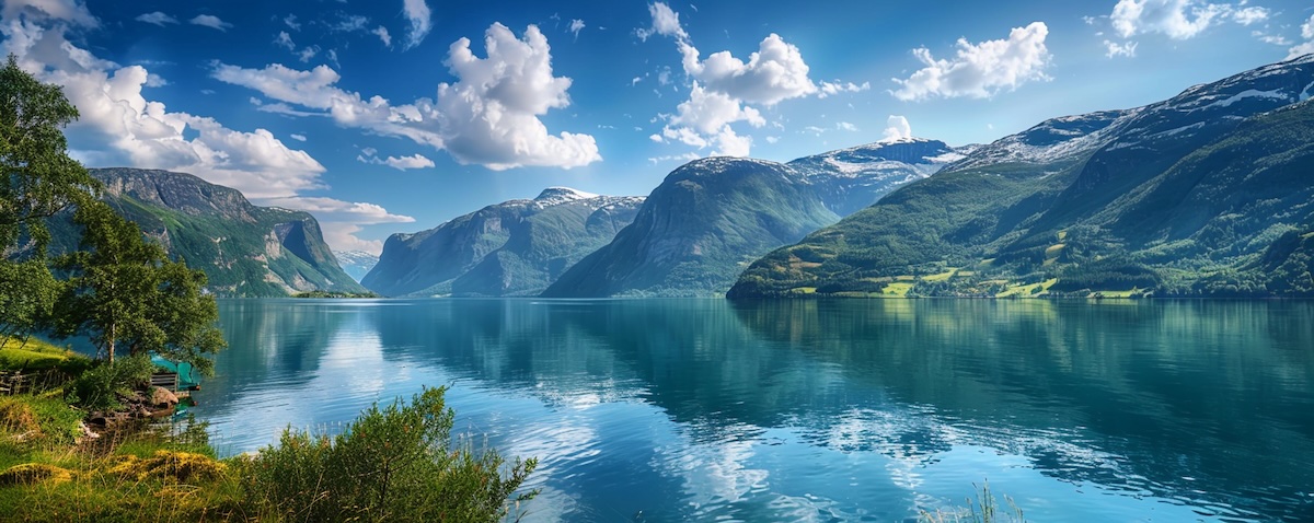 Wanderweg entlang eines Fjords beim Wandern in Norwegen